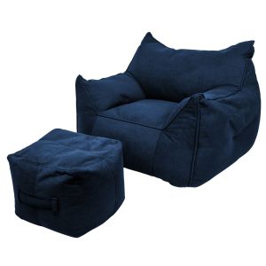 Sofa Tipo Puff con Reposapies color Azul