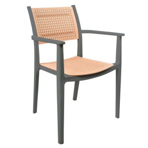 Silla Plástica Ratan Reforzada Gris