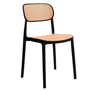 Silla Plastica Ratan Negro