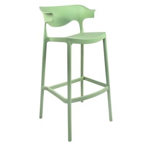 Banco Alto para Barra Verde Plastico Curvo