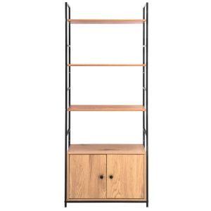 Librero de 3 Niveles y Cajon Inferior con Puertas