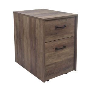 Buro Vintage 2 Cajones Madera color Nuez y ruedas.